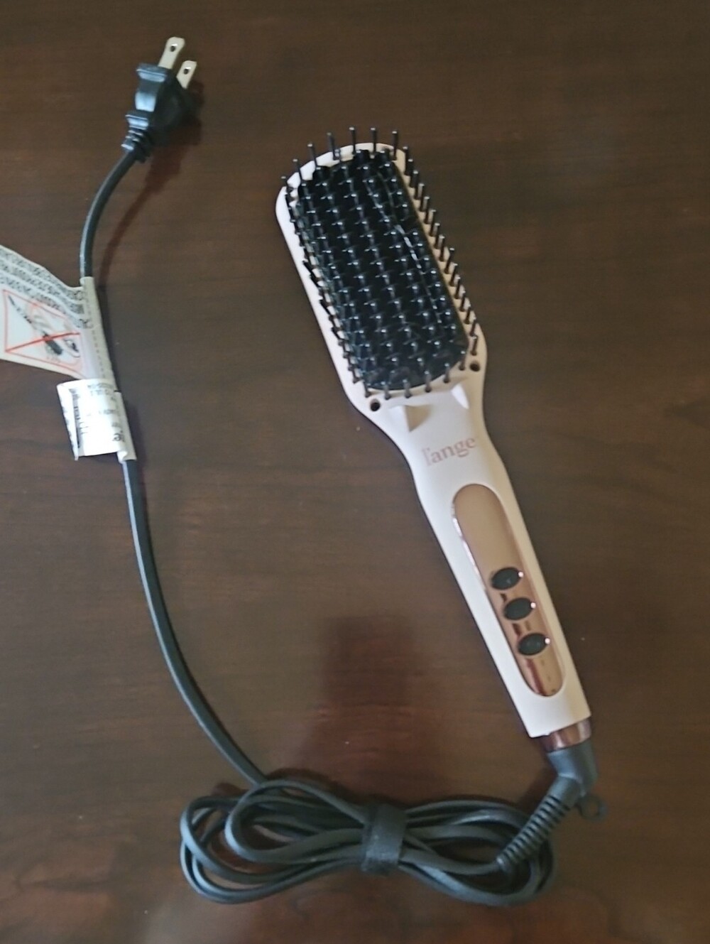 Lange Blush Pink Heated Straightening Brush